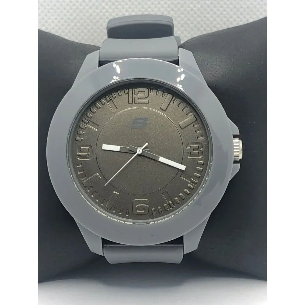Skechers SR5011 Men's Grey Silicone Analog Grey Dial Quartz Genuine Watch OP158